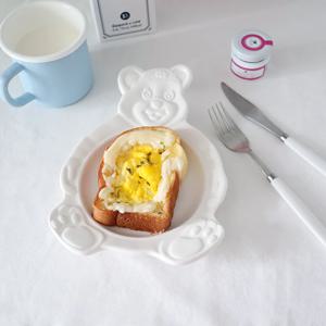 곰돌이접시 빈티지 베어 플레이트 그릇 4color