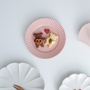 파스텔 플리츠 핑크 플레이트 17cm / 앞접시 디저트 브런치그릇