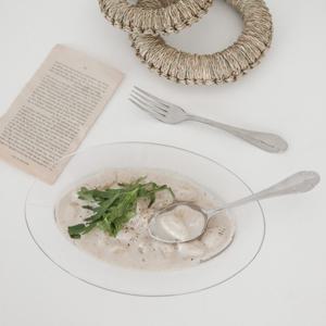 프랑스 투명 유리 오벌 플레이트 / 타원 접시