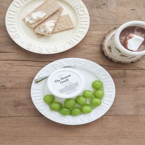 파리 레터링 플레이트 2color 홈카페 브런치 디저트접시