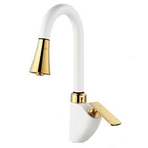 피렌체 아르코 거위목 주방수전 화이트 골드