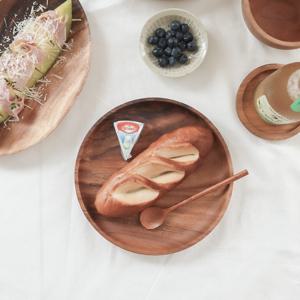 아카시아 우드 원형 플레이트 캠핑 나무접시 M(20cm)