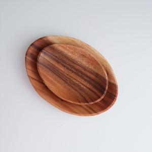 아카시아 우드 타원 플레이트 캠핑 나무접시 S(19cm)