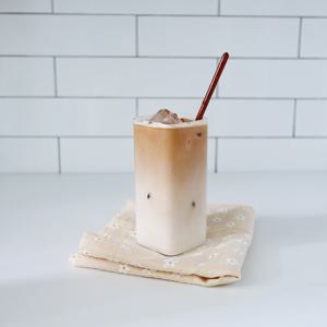 사각 일자 글라스 450ml 내열유리 홈카페 유리컵