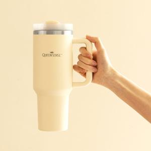 스테인리스 보온 보냉텀블러 스트로우 빨대 손잡이 차량용 대용량 텀블러 1200ml