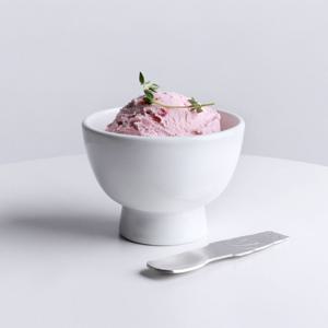 늘 설화 국산 물레 백자 도자기 굽 아이스크림잔, 디저트볼 260ml 1p