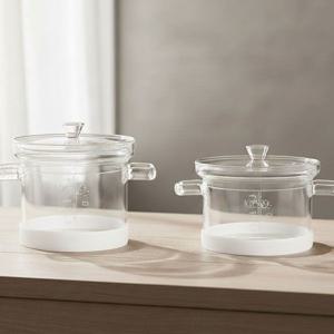 내열유리 전자렌지용 유리용기 냉장 냉동 중탕용기 미니 스팀팟