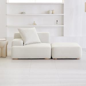 클리드 1인 팔걸이+스툴 아쿠아텍스 풀커버 패브릭 소파 2colors