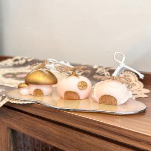 채소집 캔들 & 구름 트레이 / pink & yellow