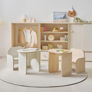 꼬꼬마 600 미니 유아동 책상 2Colors + 의자 선택 국내제작상품 원형책상 공부책상