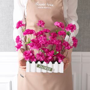 진달래 조화 화분 울타리Aset 28cm 인테리어 봄 꽃 테이블 장식 소품 행사 꾸미기