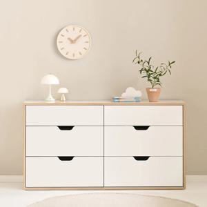 E0자재 MN1951 무노 와이드 6칸 서랍장(잠금)-DVX