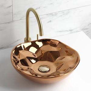 YJ-1677 로즈골드 도기볼세면기 탑볼세면대