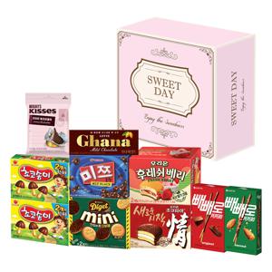 발렌타인 스위트박스 선물세트 9종(빼빼로,초코파이,후레쉬베리,초코송이 등)