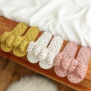 2중 스트로베리 리본 쿠션 슬리퍼