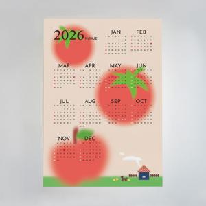 A2 대형 사이즈 2026 달력 한장 토마사과 포스터 벽 캘린더