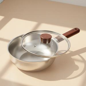 스텐 팬 무연마제 후라이팬 통5중 인덕션 프라이팬(유리포함) 멀티웍20cm