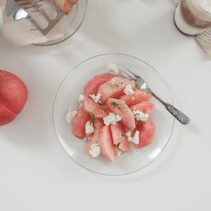 [리퍼] 프랑스 투명 유리 플레이트 M(19cm) 디저트 접시