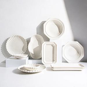 네이처 프리즈 화이트 4인 양식 신혼 식기 접시세트 (10P)