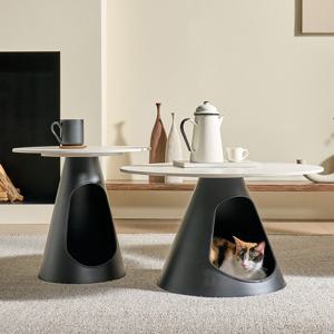 루미오 원형 세라믹 거실테이블 숨숨집 소파테이블 세트