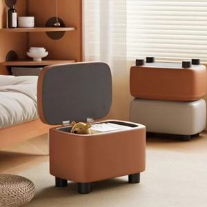 인조가죽 수납형 다용도스툴 발받침대 1인용 미니소파 원룸 낮은 쿠션의자  풋레스트