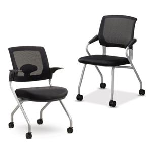 회의실 교회 연수원 교육장 바퀴달린 접이식 메쉬 의자