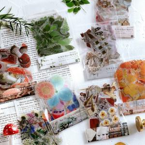 빈티지 감성 꽃 필름 압화 다꾸 스티커 팩 다이어리 꾸미기