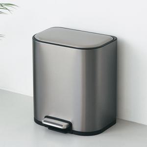 캐슬 페달 휴지통 20L 스테인레스 무소음 쓰레기통 메탈그레이