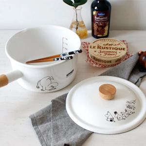 무민 화이트 법랑 인덕션 18cm 편수냄비