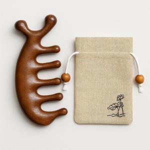 나무 괄사빗 얼굴 두피괄사 림프순환 경락마사지기 지압봉 A타입