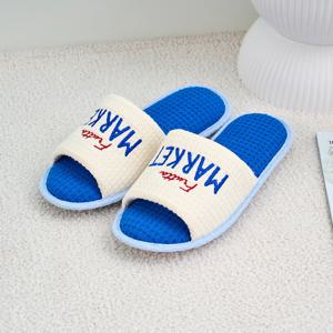 프루타 마켓 자수 레터 슬리퍼