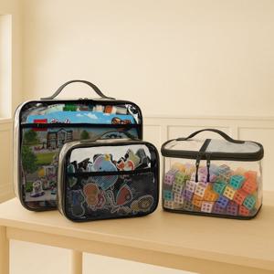 투명 PVC 파우치 화장품 퍼즐 레고 수납 정리 가방