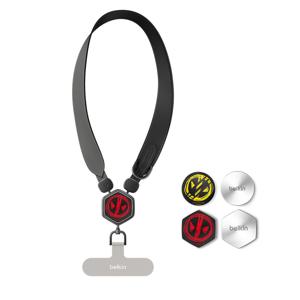 마블 데드풀과 울버린 크로스바디 프리미엄 양면 가죽 스트랩 MSZ005BR