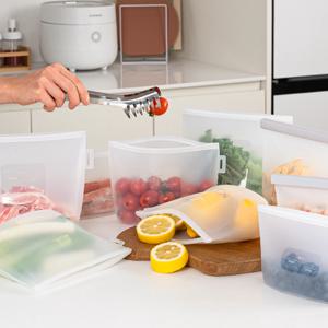 롬에어 밀리락 실리콘 지퍼백 이중잠금 밀폐 다회용 소분 보관용기