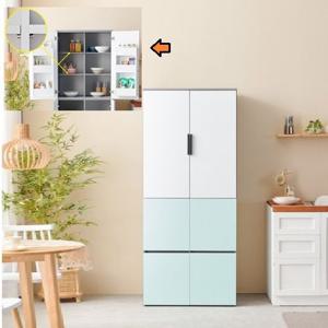 심플파스텔 도어수납 양문형 5단 이동수납수납장(800 6색)