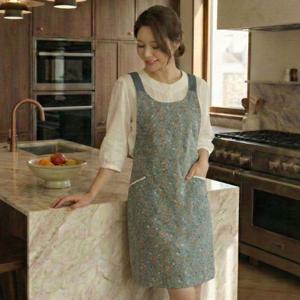 디토 방수앞치마 공방 주방 러블리 플라워 원피스형 (4color)