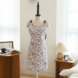 리즈 방수앞치마 공방 주방 러블리 플라워 원피스형 (3color)