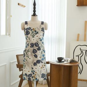 리트리 방수앞치마 공방 주방 러블리 플라워 원피스형 (2color)