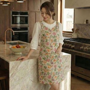 세이렌 방수앞치마 공방 주방 러블리 플라워 원피스형 (2color)