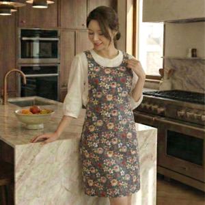 프리츠 방수앞치마 공방 주방 러블리 플라워 원피스형 (2color)