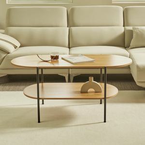 라헨 높은 소파테이블 타원형 2단 거실테이블 1200