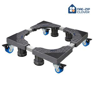 이동식바퀴 세탁기받침대 드럼 통돌이 건조기 냉장고 소음방지 수평 높이조절 싱글 강화 프레임