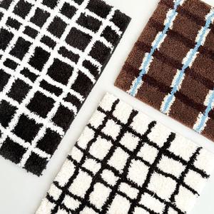 세탁가능 단모 체크 인테리어 발매트 미끄럼방지 욕실 주방 현관 매트