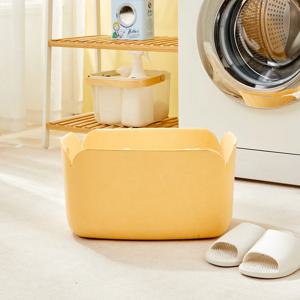 예쁘고 편리한 펠트지 수납바스켓 크림옐로우 45x30x22cm