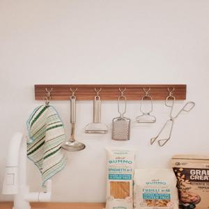 원목 조리도구 주방 걸이 우드 접착식 국자 수납 정리  2color