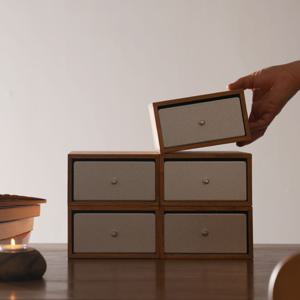 포터 철제 원목 서랍 1단 책상 정리함 데스크테리어 수납함