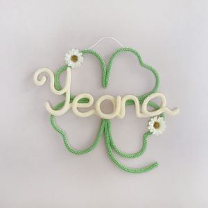 월행잉, 네잎클로버 벽데코, 니트레터링, 출산선물, 아기방꾸미기, 아기사진촬영소품