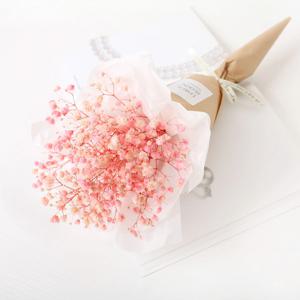 안개꽃 꽃다발, 프리저브드 핑크 안개꽃, 미니꽃다발 선물, 답례품, 크라프트지 포장