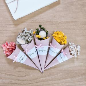 프리저브드 미니플라워 with 메시지 스티커, 작은꽃다발, 선물 감성포장 활용 미니꽃