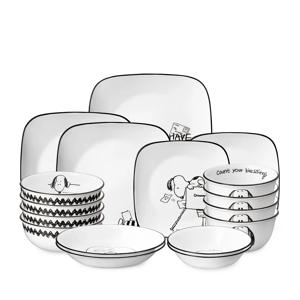 스누피앤찰리에디션 한국형 4인 17P 사각 찬기홈세트